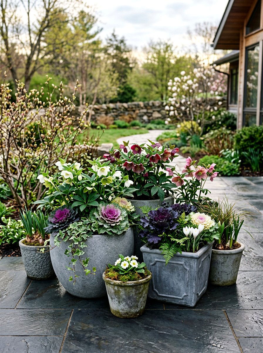 Early spring patio pots - 25 Spring Garden Pot Ideas