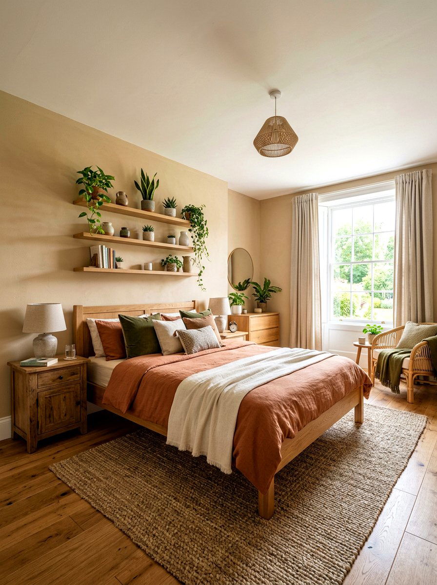Earthy Tones Bedroom - 25 Spring Boho Decor Ideas