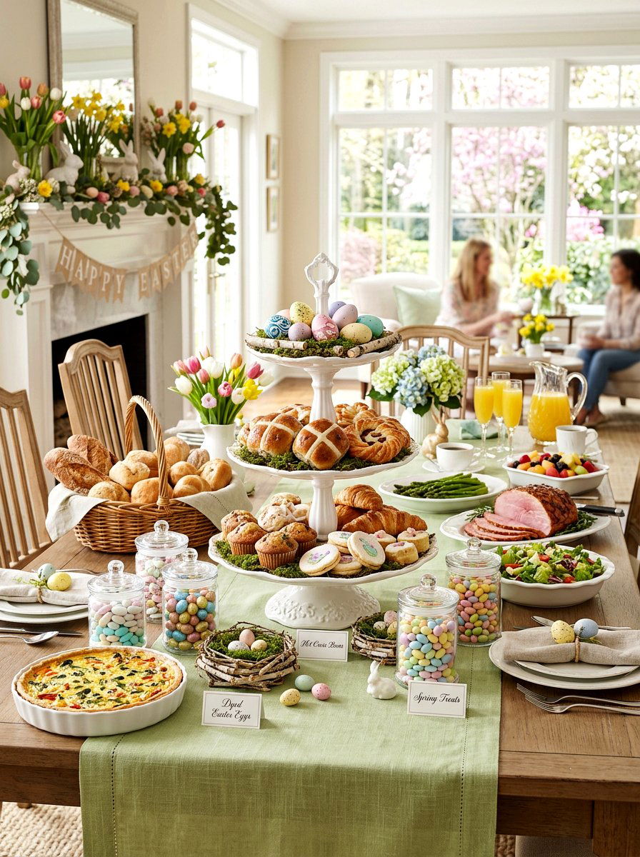 Easter Brunch Buffet - 25 Spring Table Decor Ideas