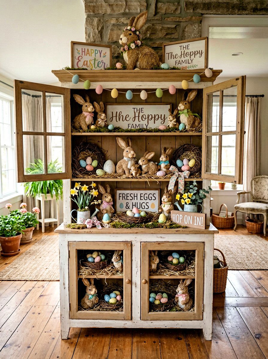 Easter Bunny Hutch - 25 Spring Hutch Decor Ideas