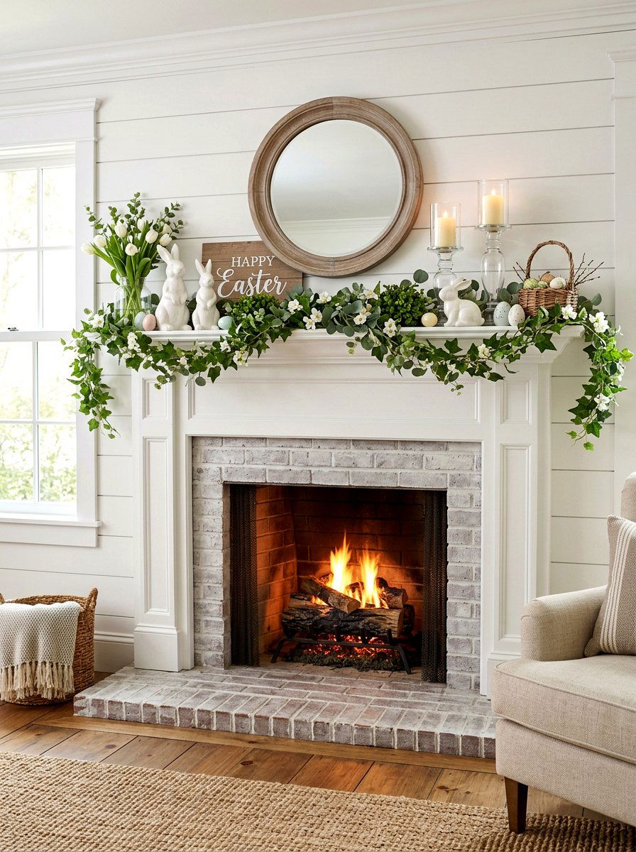 Easter Bunny Mantel Decor - 25 Spring Dollar Store Decor Ideas