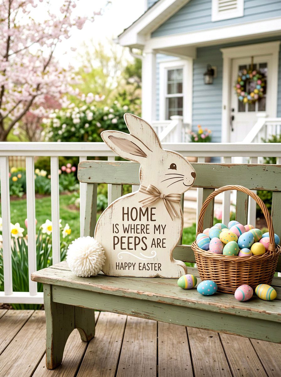 Easter Bunny Sign - 25 Spring Outdoor Sign Ideas