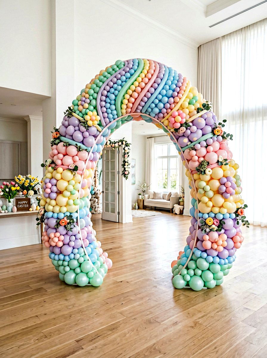 Easter Egg Balloon Arch - 25 Spring Balloon Arch Ideas for Party