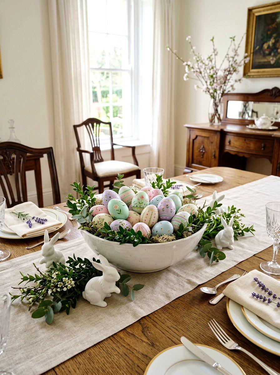 Easter Egg Bowl - 25 Spring Dining Table Centerpiece Ideas
