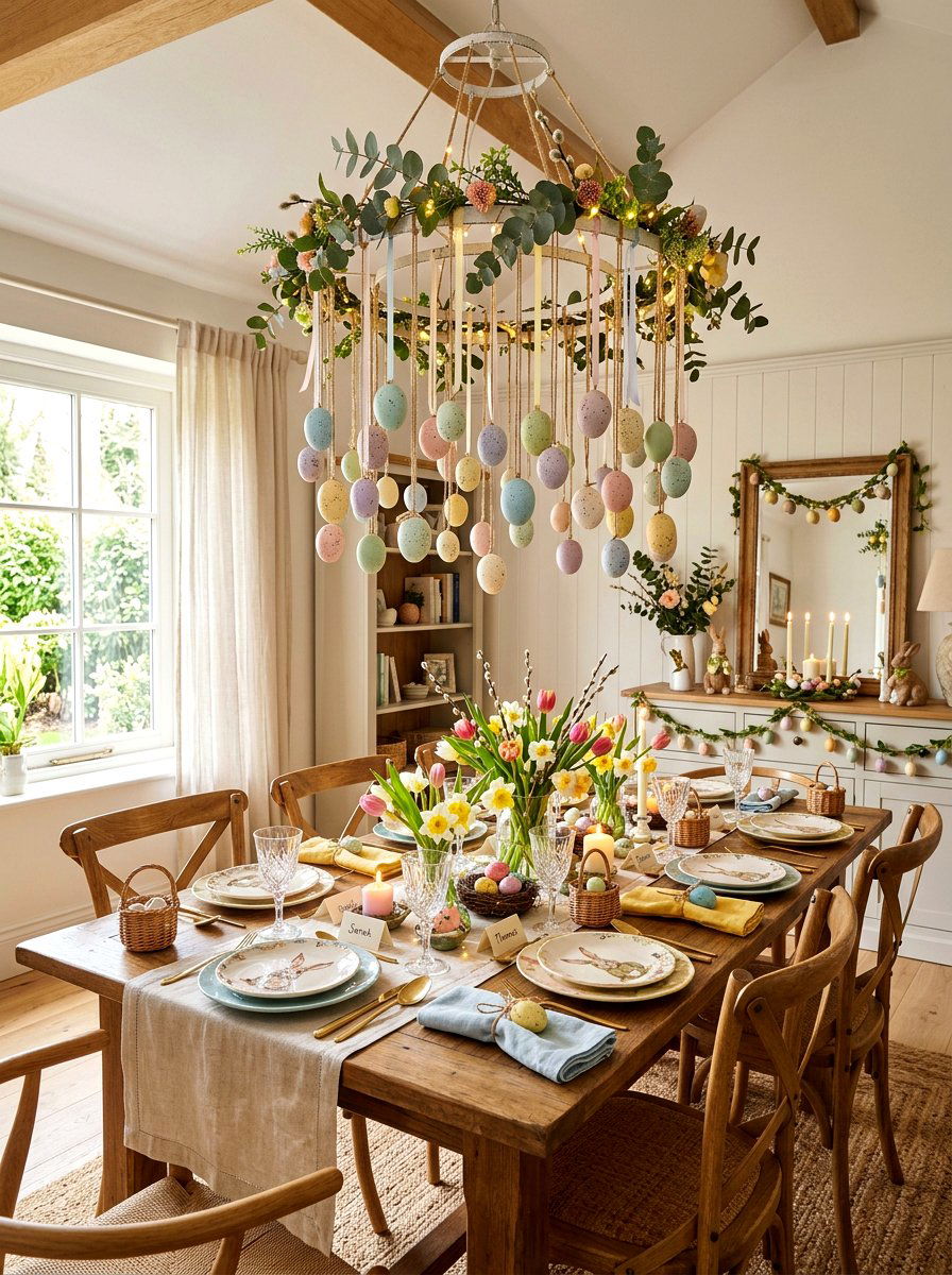 Easter Egg Chandelier - 25 Spring Chandelier Decor Ideas
