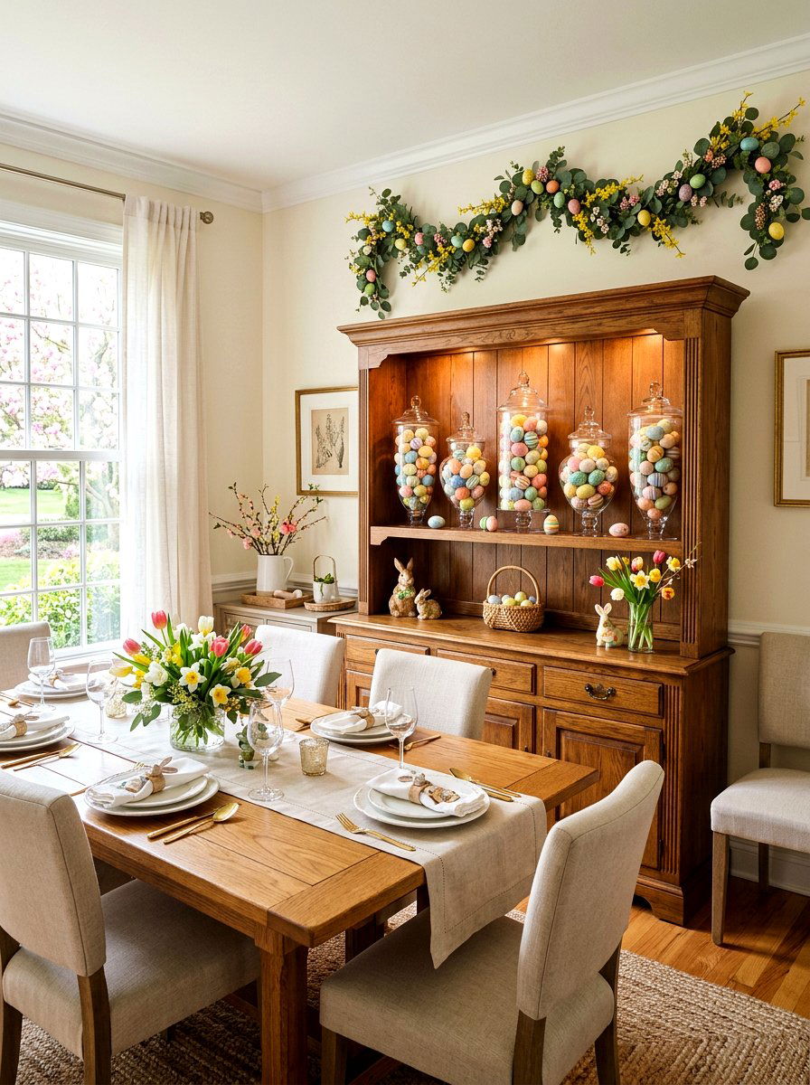 Easter Egg Glass Apothecary Jar - 25 Spring Glass Jar Decor Ideas