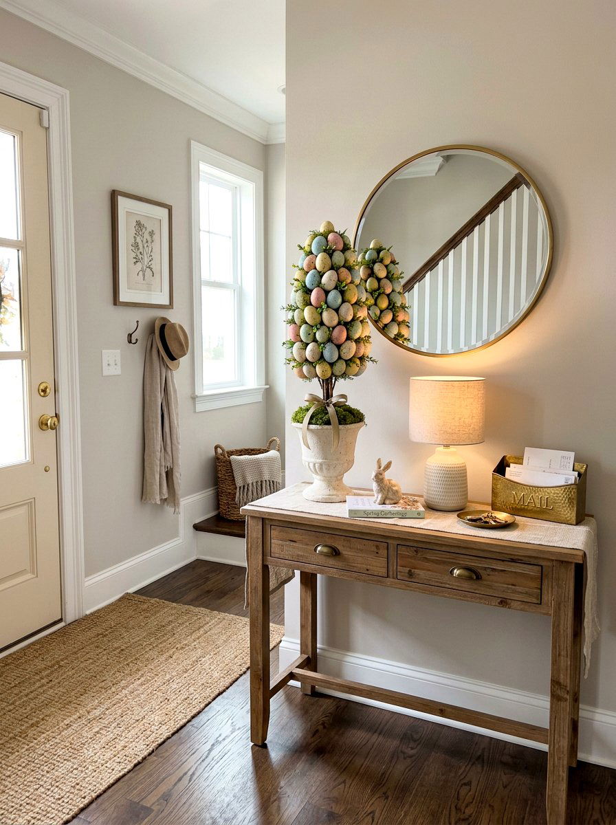 Easter Egg Topiary - 25 Spring Dollar Tree Decor Ideas