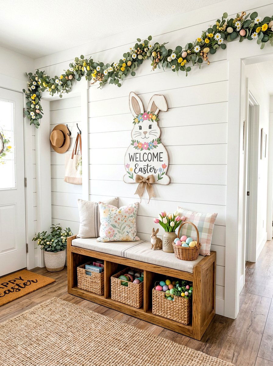 Easter Welcome Sign - 25 Spring Sign Decor Ideas