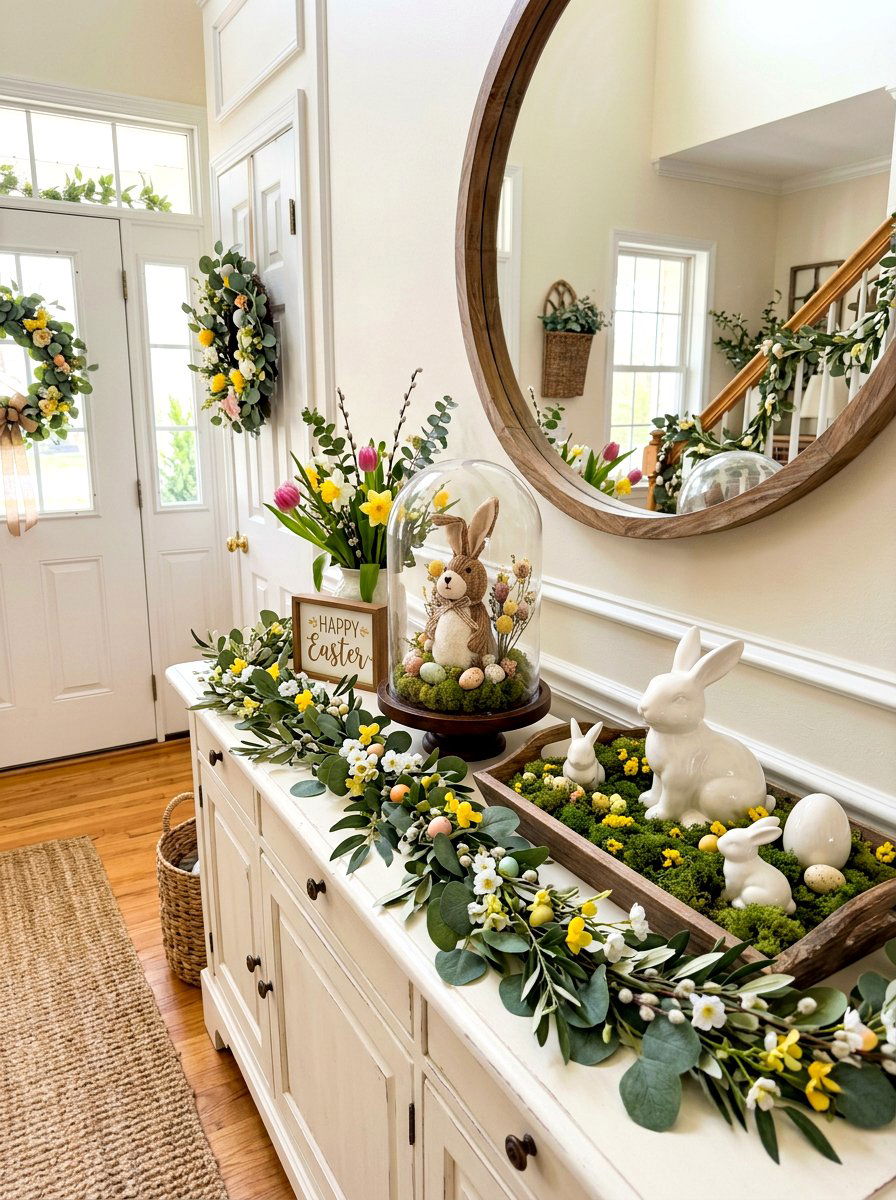 Easter bunny cloche - 25 Spring Bell Jar Decor Ideas