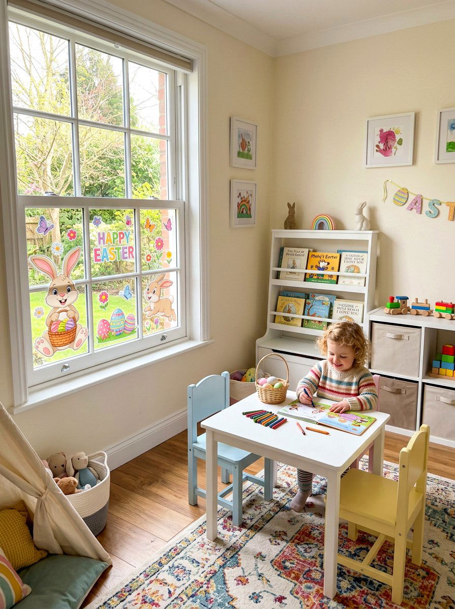 Easter bunny window clings - 25 Spring Window Cling Ideas