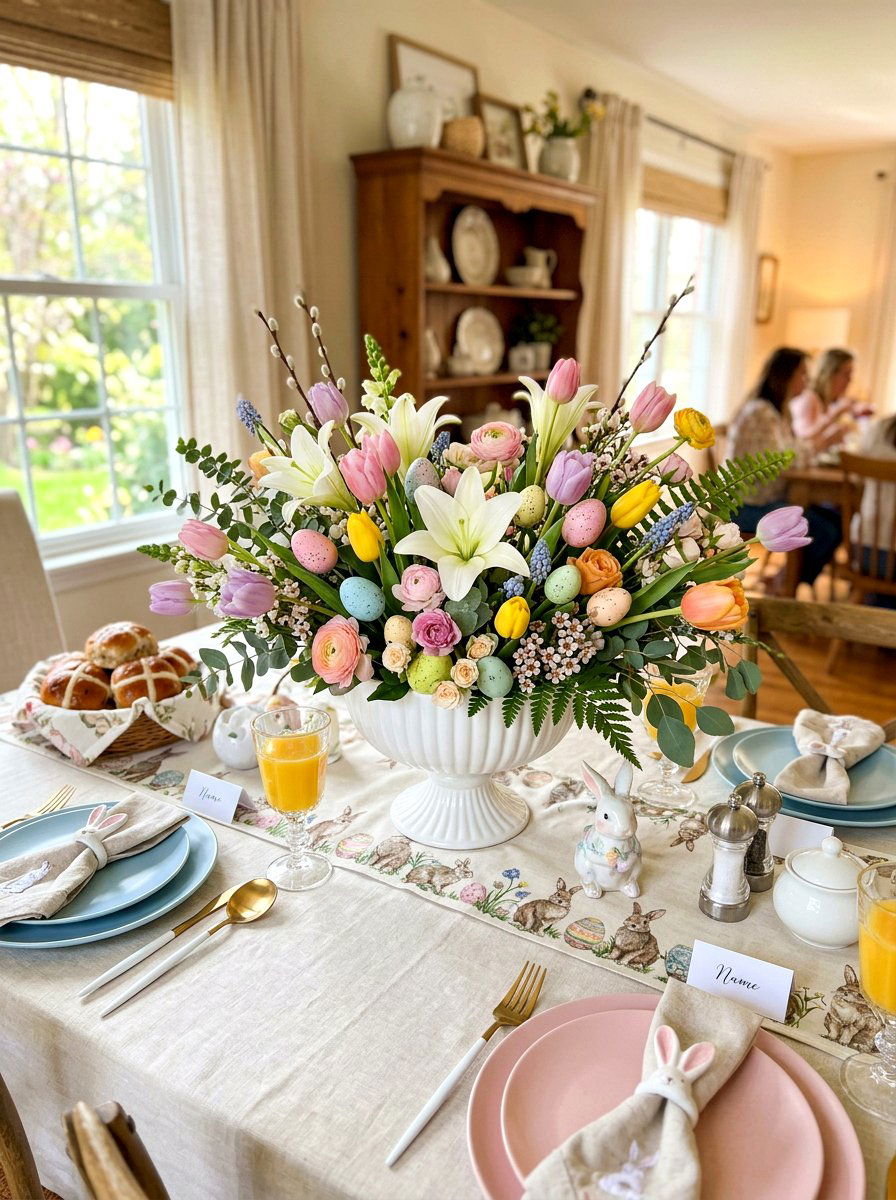 Easter themed floral compote - 25 Spring Compote Bowl Ideas