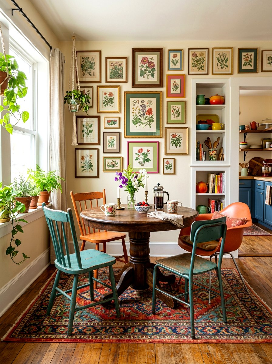 Eclectic Colorful Breakfast Nook - 25 Spring Breakfast Nook Decor Ideas
