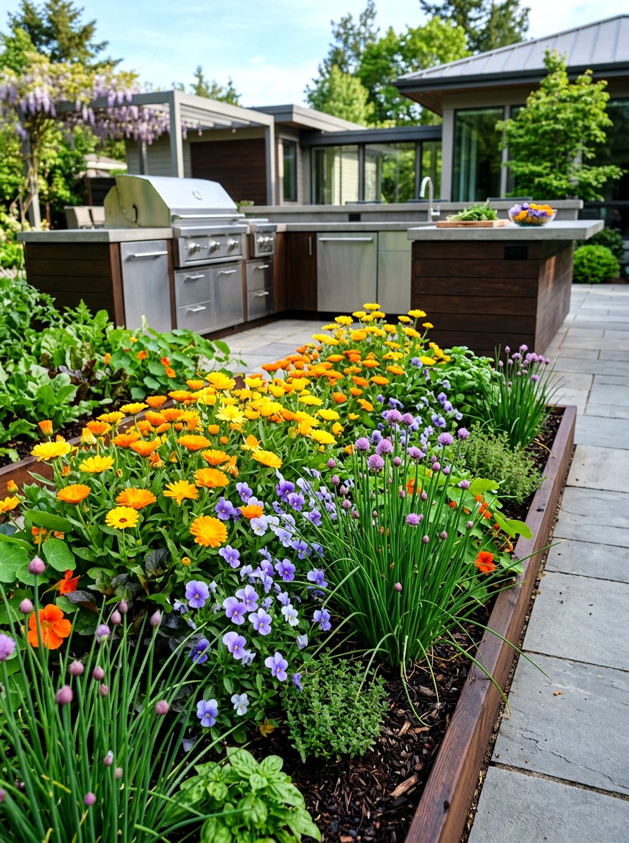Edible Flower Bed - 25 Spring Flower Bed Ideas