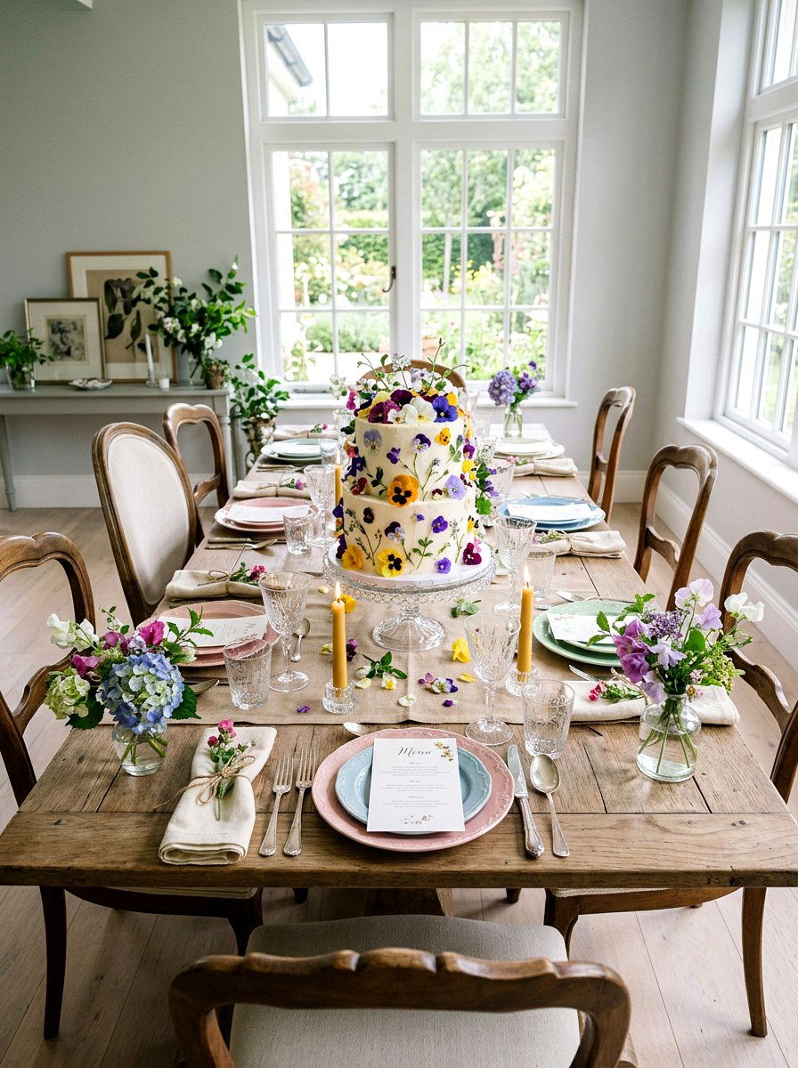 Edible Flower Dessert - 25 Spring Brunch Party Ideas