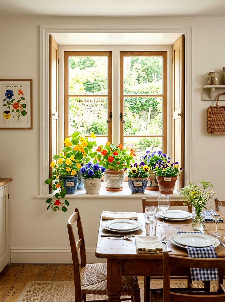 Edible Flower Pot - 25 Spring Windowsill Garden Ideas