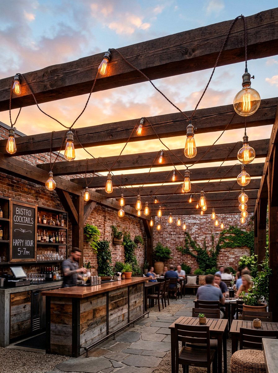 Edison bulb strands - 25 Spring Pergola Hanging Decor Ideas