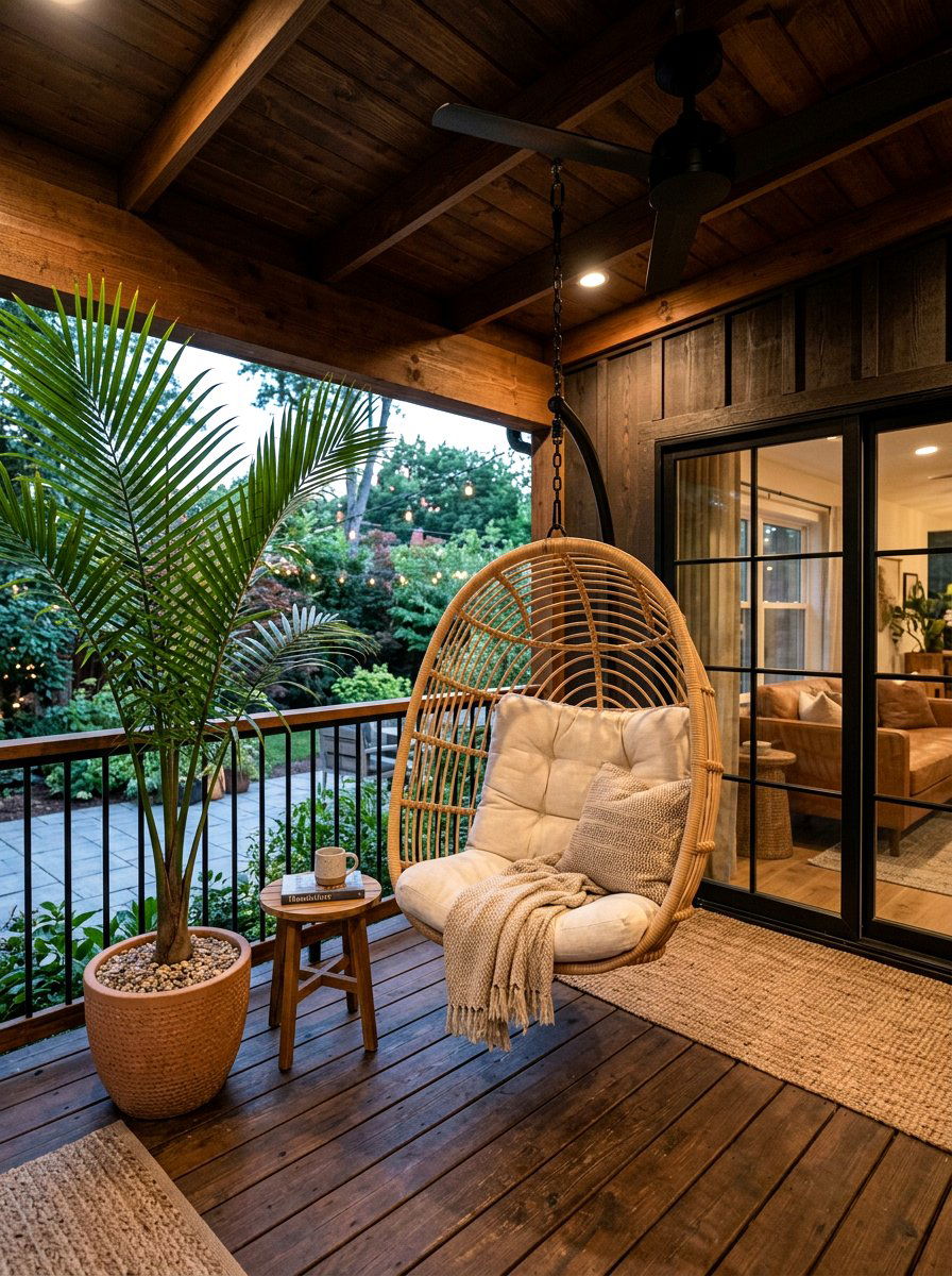 Egg chair nook - 25 Spring Back Porch Decor Ideas