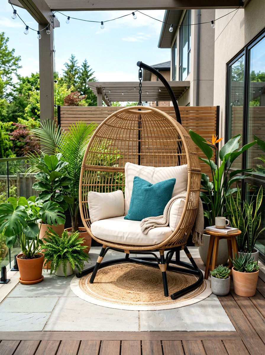 Egg chair patio - 25 Spring Outdoor Furniture Decor Ideas