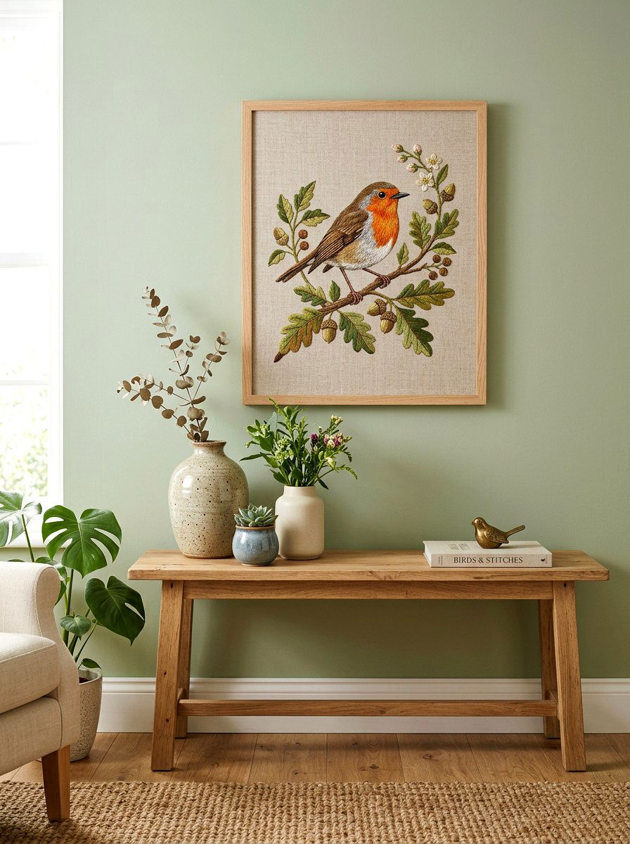 Embroidered Bird Wall Art - 25 Spring Embroidered Decor Ideas