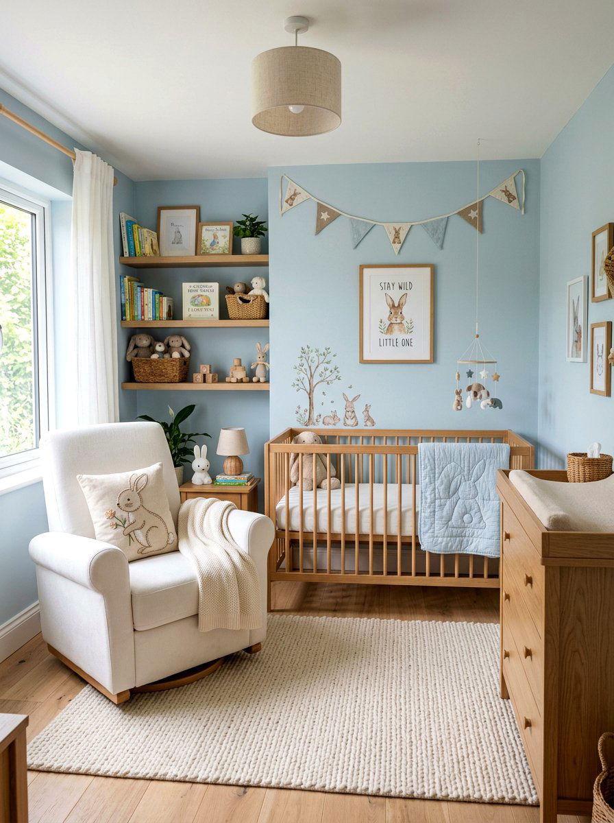 Embroidered Bunny Rabbit Pillow - 25 Spring Embroidered Pillow Ideas