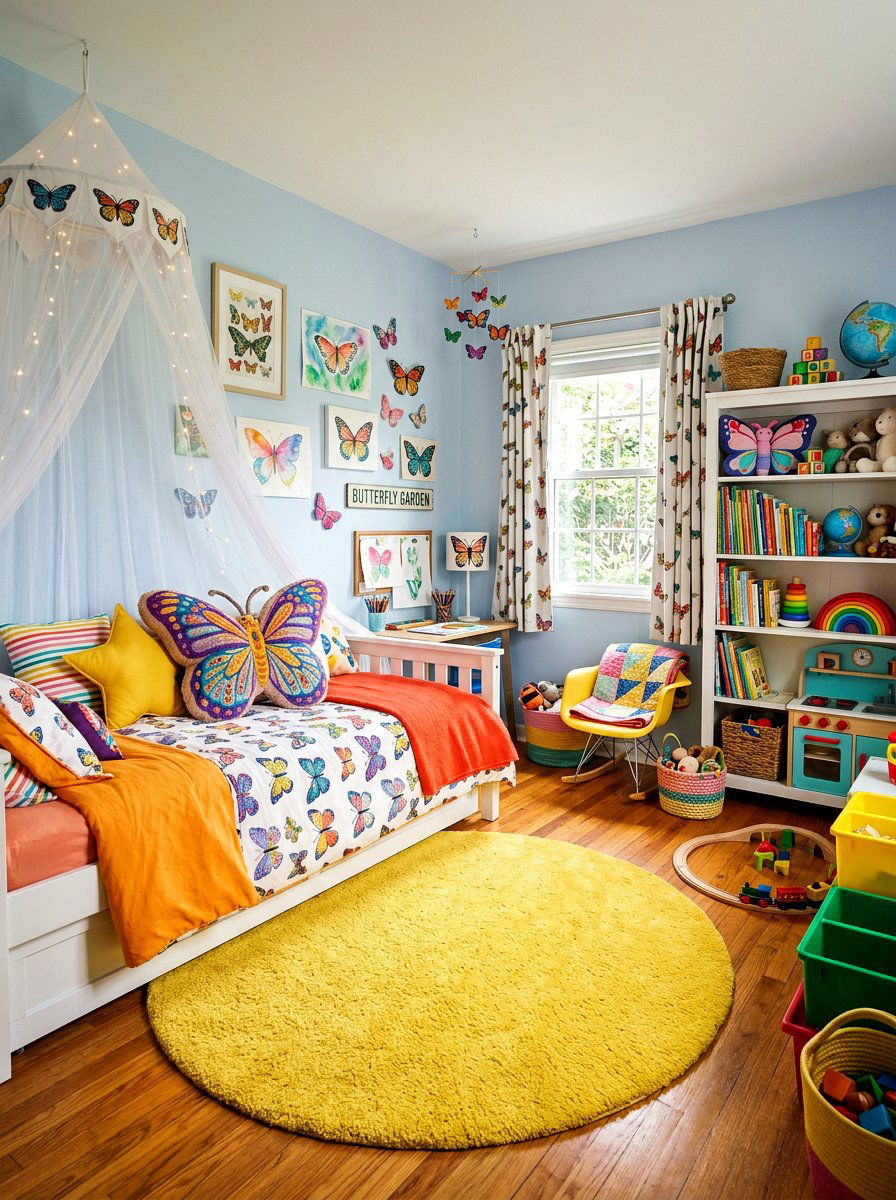 Embroidered Butterfly Wing Pillow - 25 Spring Embroidered Pillow Ideas