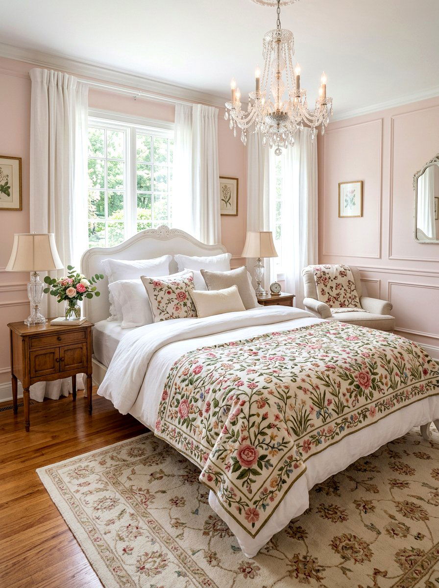 Embroidered Flower Blanket - 25 Spring Throw Blanket Ideas