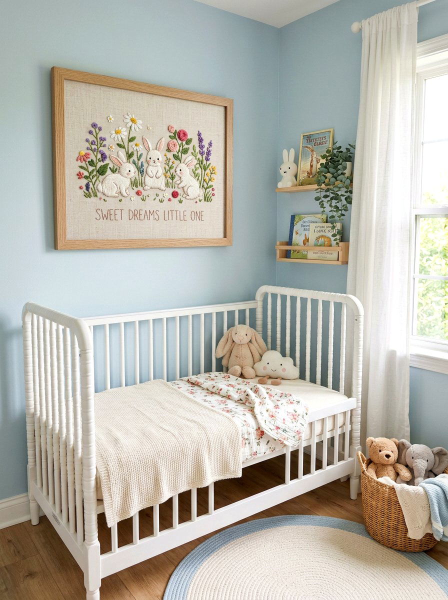 Embroidered Nursery Wall Art - 25 Spring Embroidered Decor Ideas