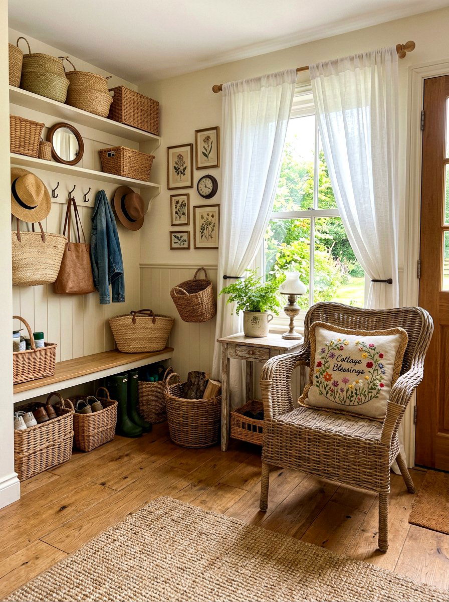 Embroidered Straw Hat Pillow - 25 Spring Embroidered Pillow Ideas