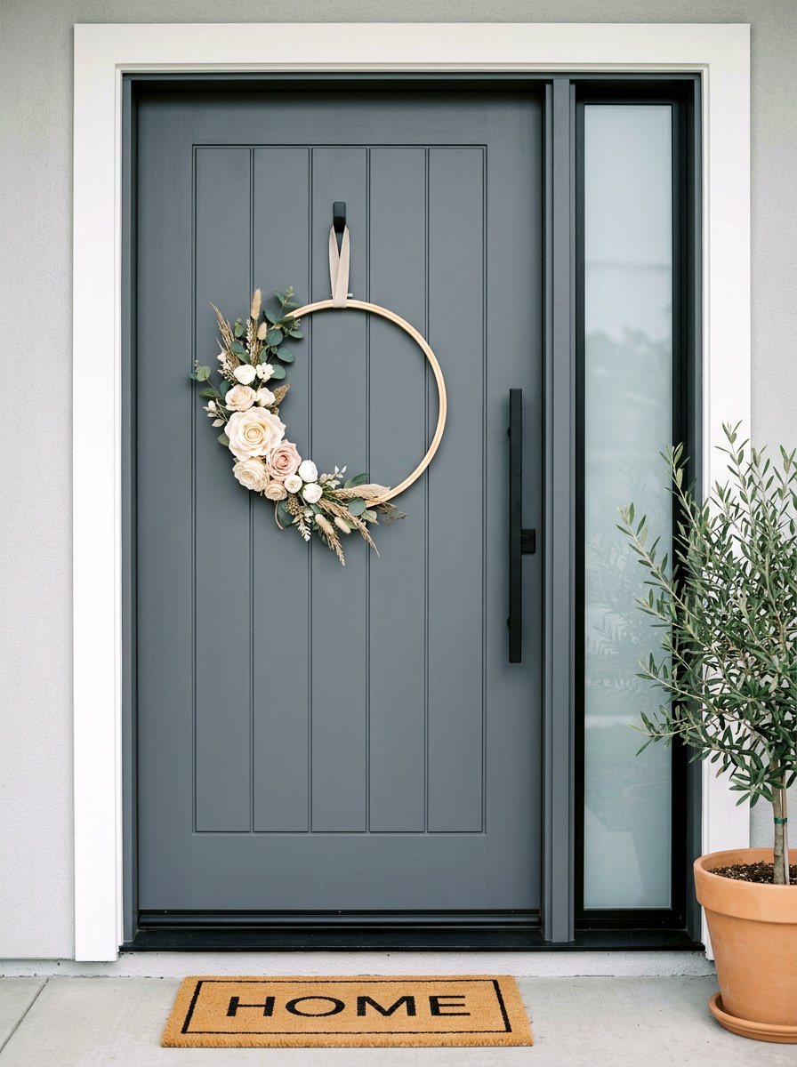 Embroidery hoop wreath - 25 Spring Wreath Craft Ideas