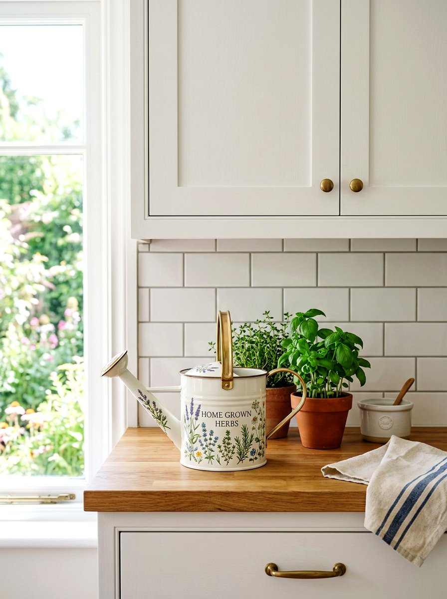 Enamel Watering Can Kitchen Counter Decor - 25 Spring Watering Can Decor Ideas