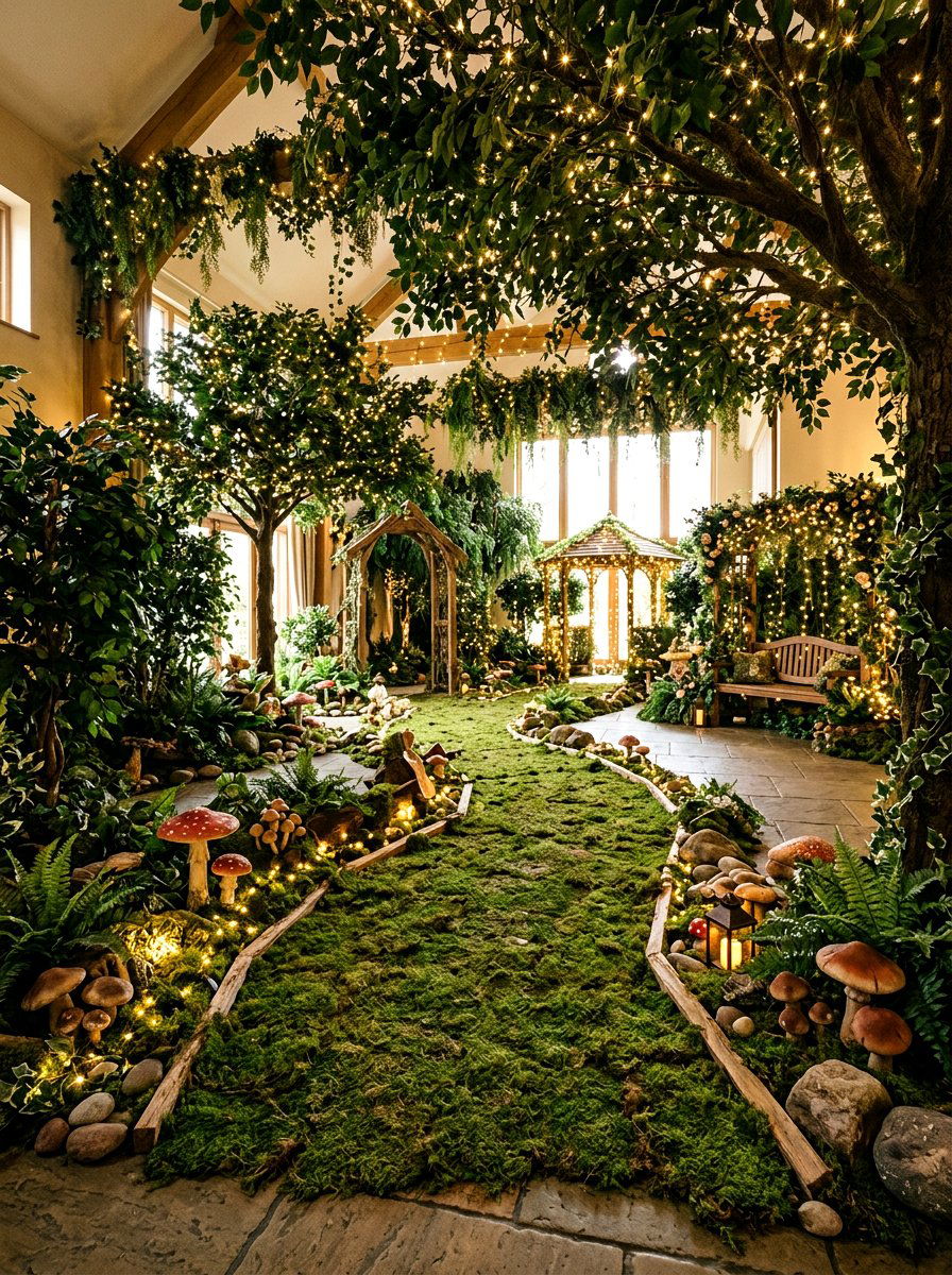 Enchanted forest setup - 25 Spring First Birthday Decor Ideas