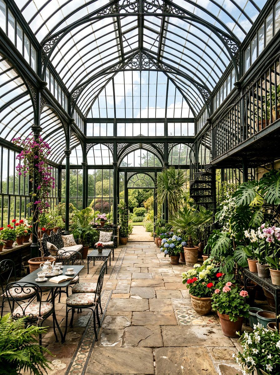 English Conservatory Sunroom With Plants - 25 Spring Sunroom Decor Ideas