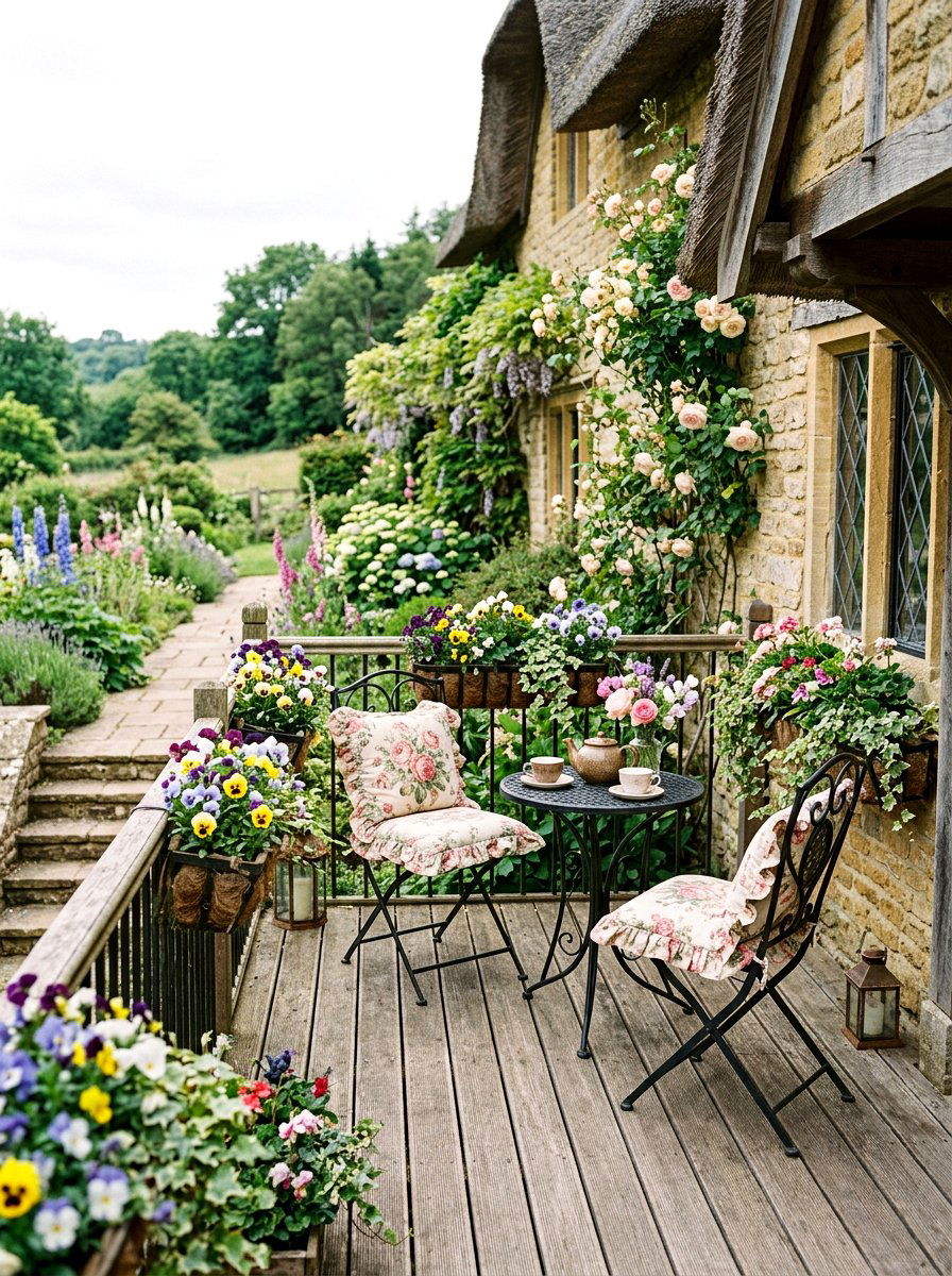 English Cottage Deck - 25 Spring Deck Decor Ideas