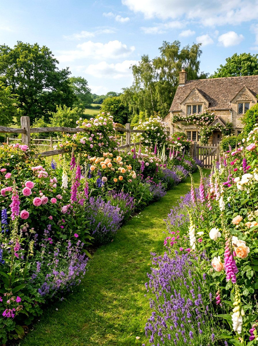 English Cottage Rose Garden - 25 Spring Rose Garden Ideas