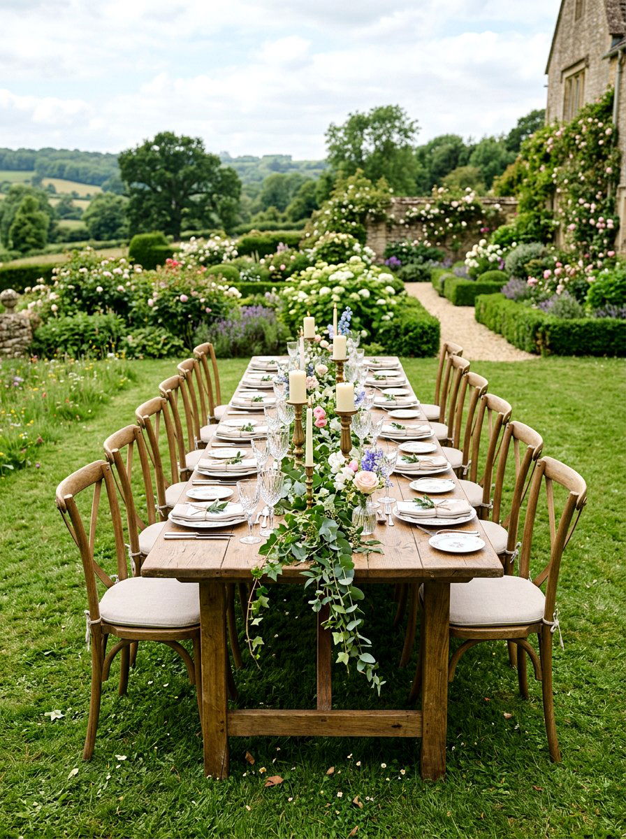 English Countryside Table - 25 Spring Al Fresco Dining Ideas