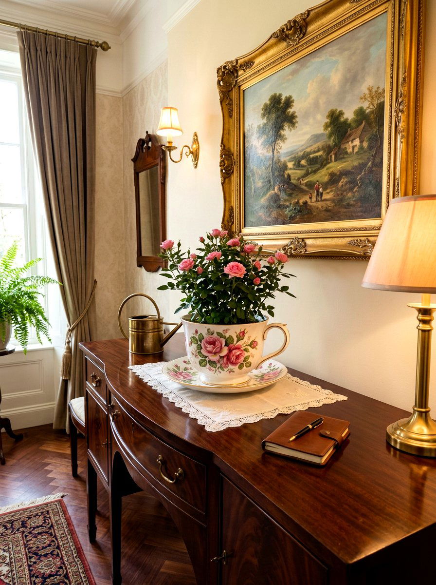 English rose teacup planter - 25 Spring Teacup Planter Ideas