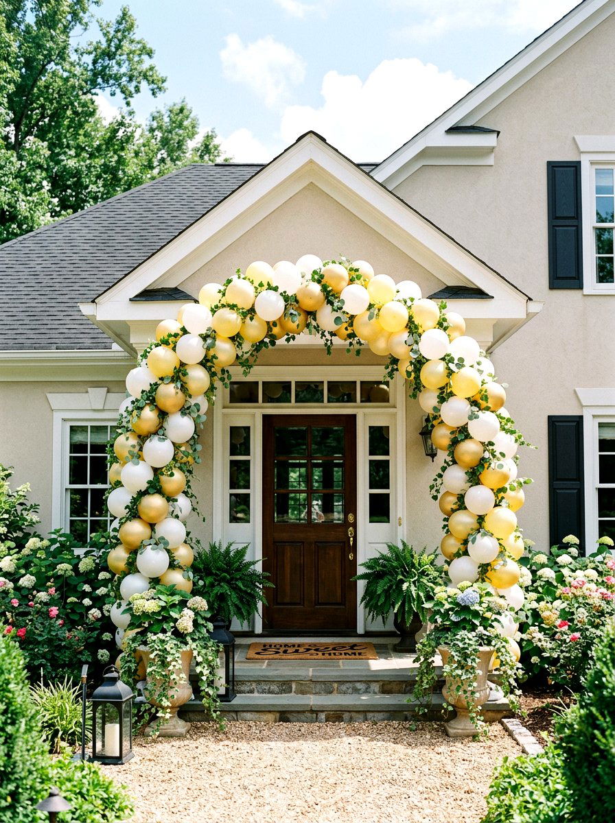 Entrance balloon arch - 25 Spring Balloon Arch Ideas