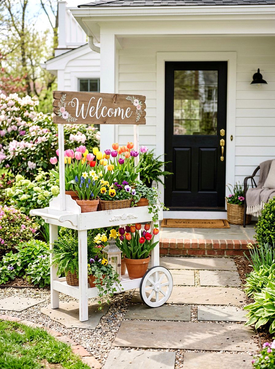 25 Unique Spring Flower Cart Decor Ideas for Indoor and Outdoor