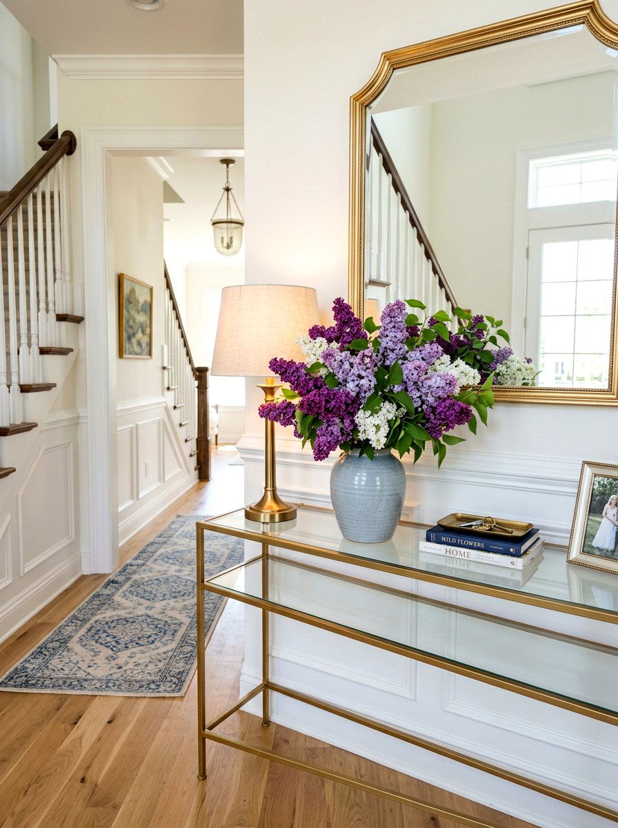 Entryway Console Lilac Arrangement - 25 Spring Lilac Arrangement Ideas