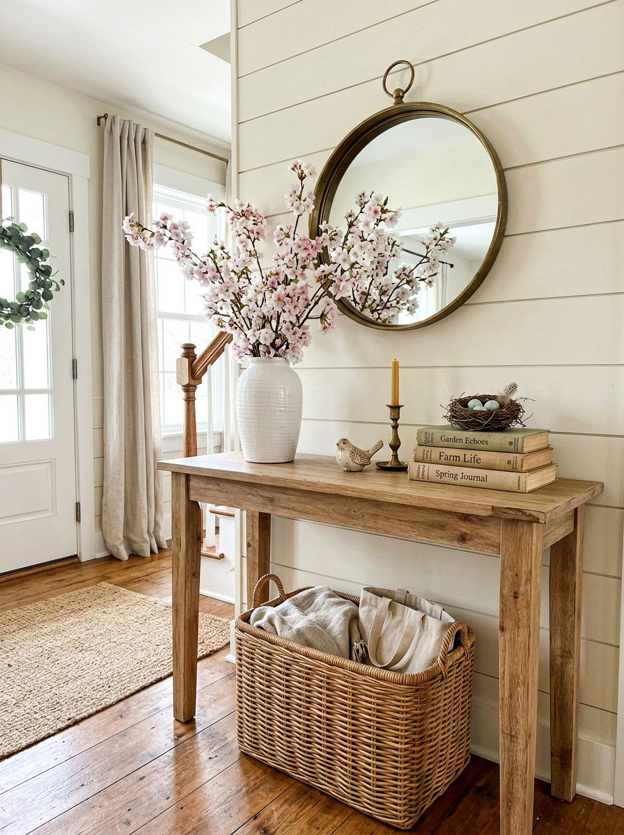 Entryway Console Spring Decor - 25 Spring Vignette Styling Ideas