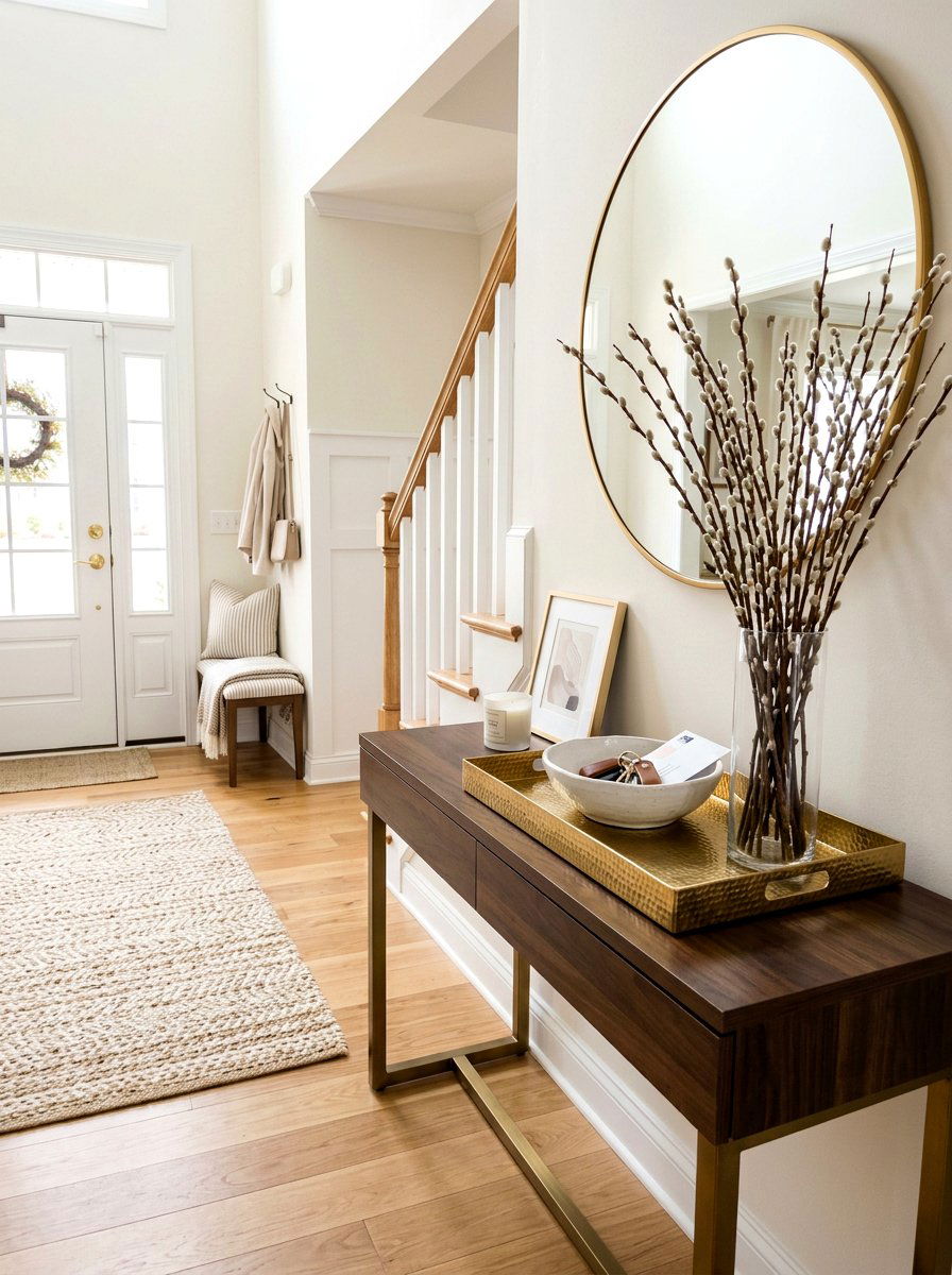 Entryway Console Spring Tray - 25 Spring Decorative Tray Ideas