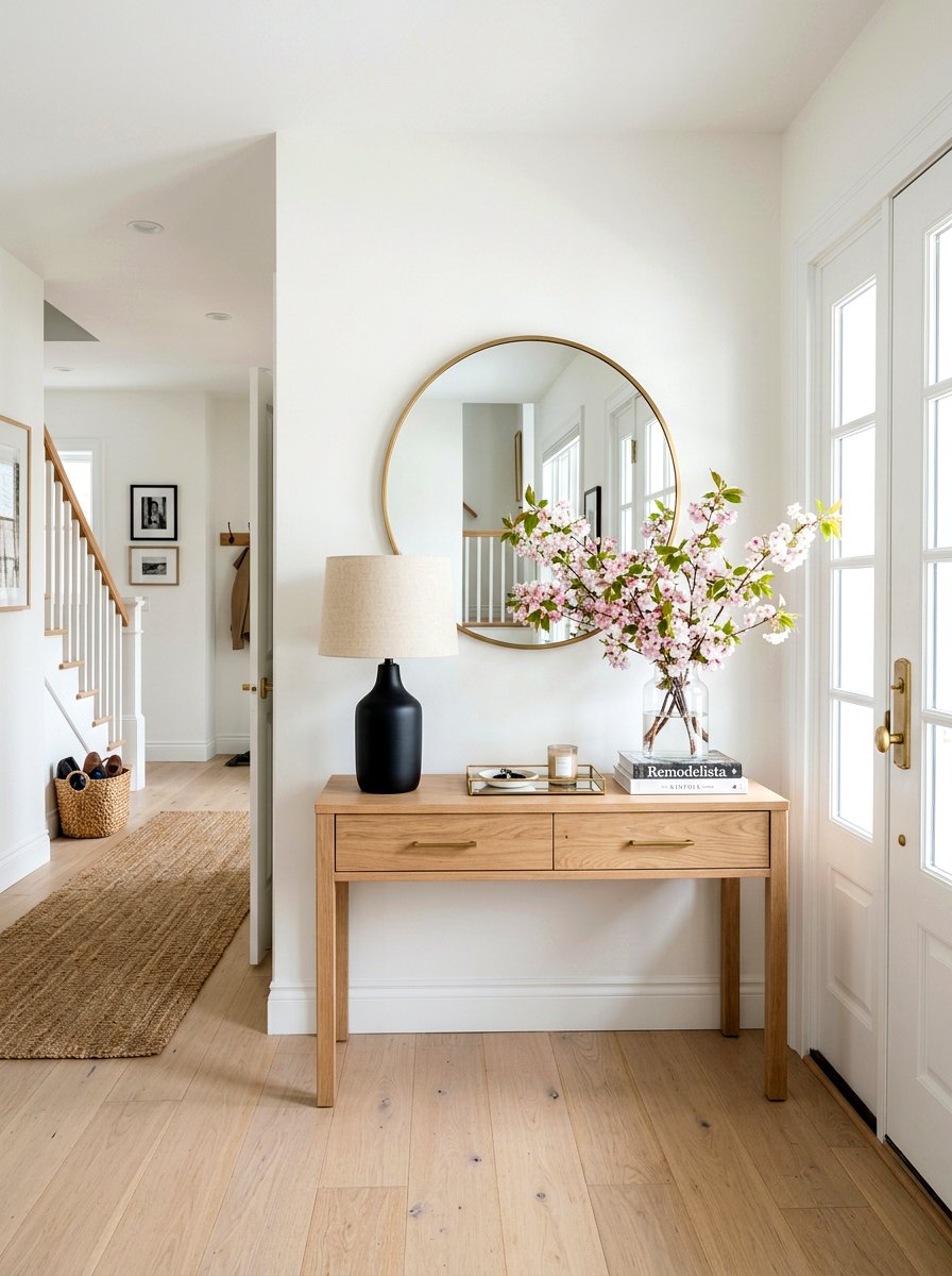 Entryway Console Table Styling - 25 Spring Home Staging Ideas