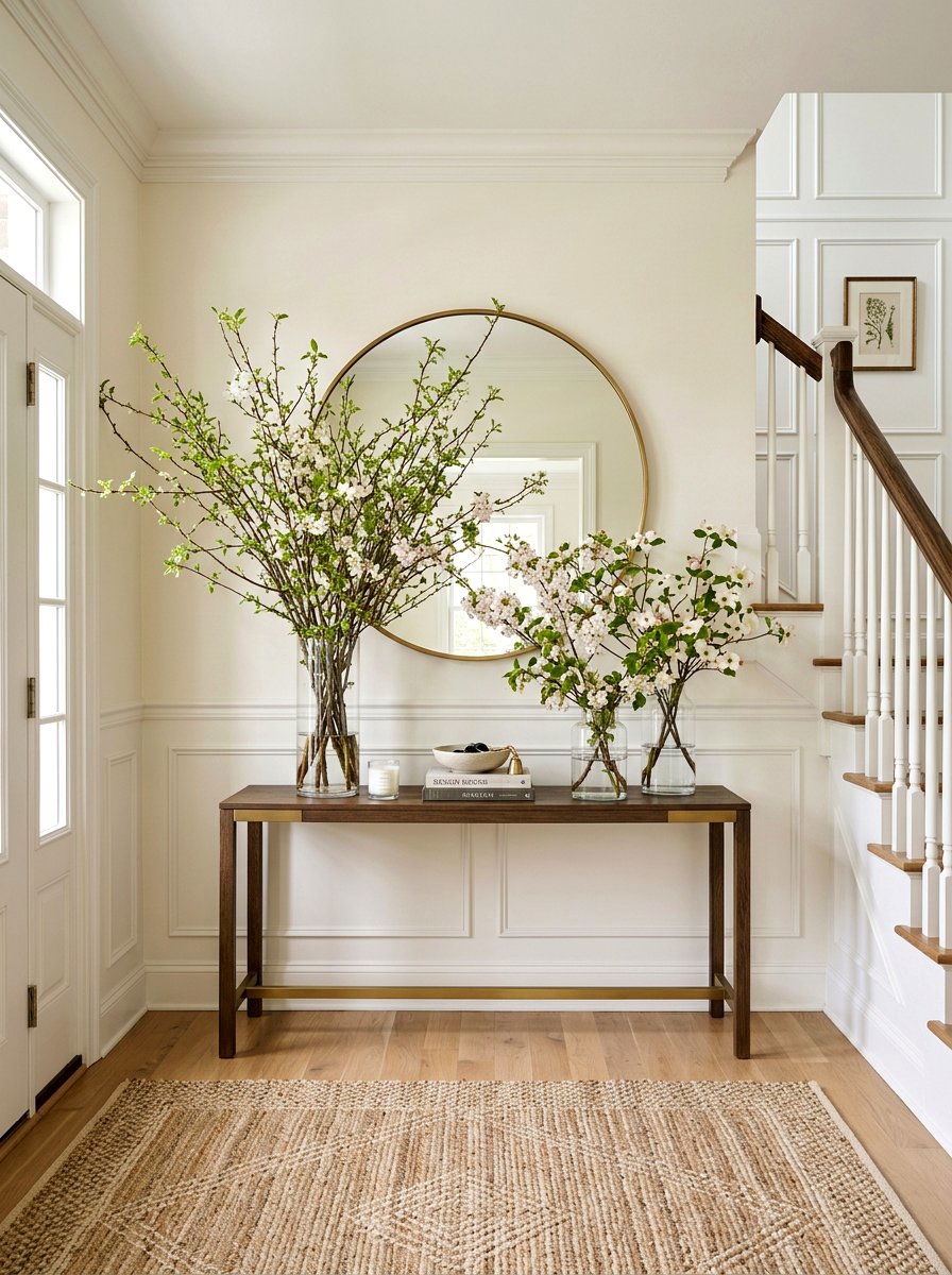Entryway Flower Display - 25 Spring Model Home Decor Ideas