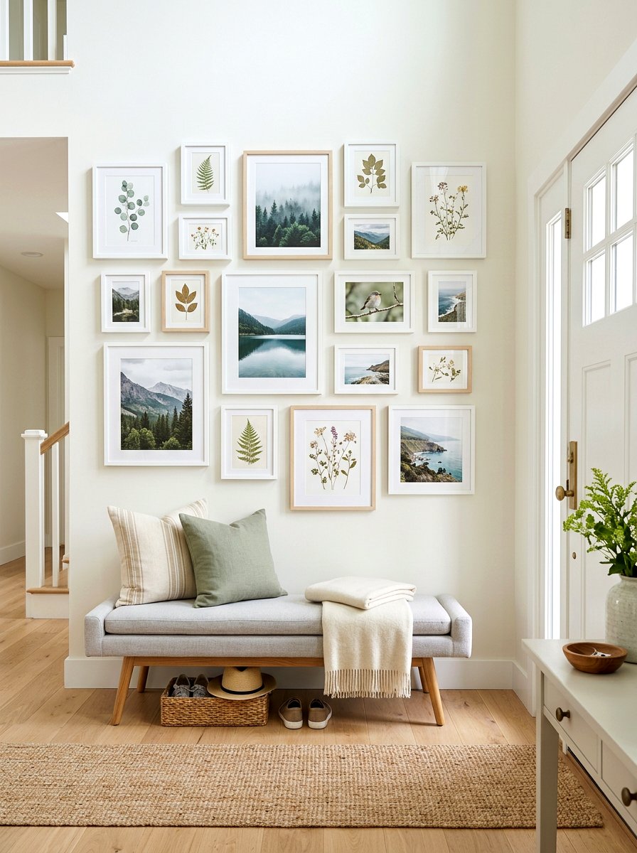 Entryway Gallery Wall - 25 Spring Entryway Decor Ideas