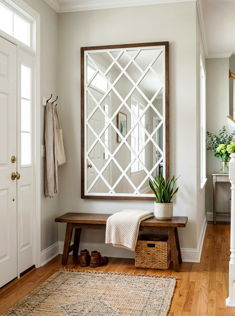 Entryway Mirror Lattice Frame - 25 Spring Lattice Wall Decor Ideas