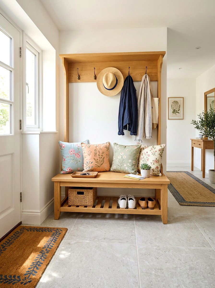 Entryway Mudroom Bench - 25 Spring Hallway Decor Ideas