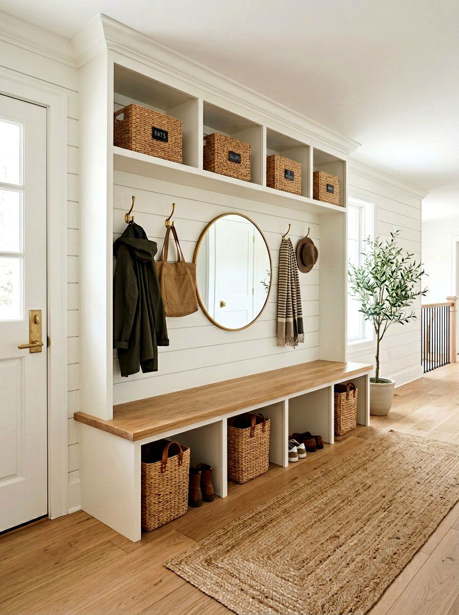 Entryway Mudroom Organization - 25 Spring Cleaning Decor Ideas