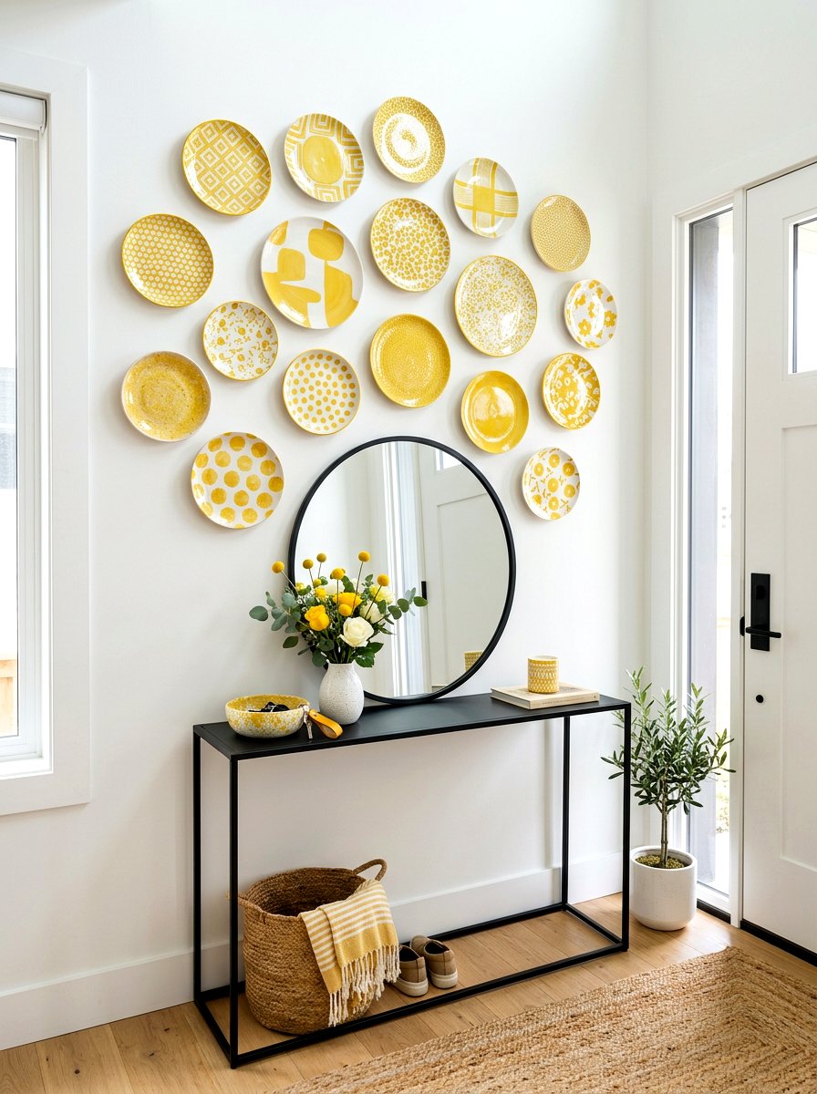 Entryway Plate Wall - 25 Spring Plate Wall Ideas