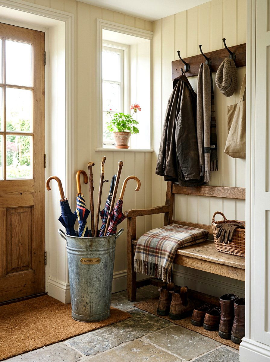 Entryway Umbrella Holder - 25 Spring Galvanized Bucket Decor Ideas