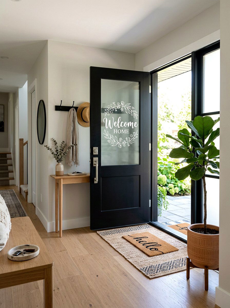 Entryway Welcome Sign - 25 Spring Sticker Decor Ideas